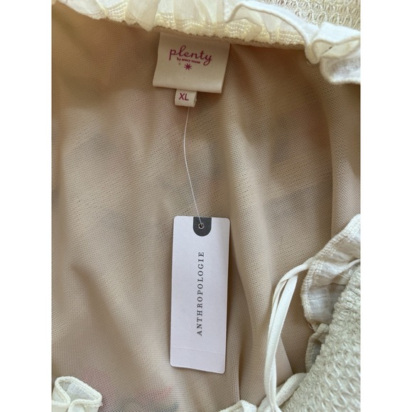 NWT! Anthropologie Plenty by TRACY REESE Cream Floral One Shoulder Maxi Dress XL - Picture 6 of 9